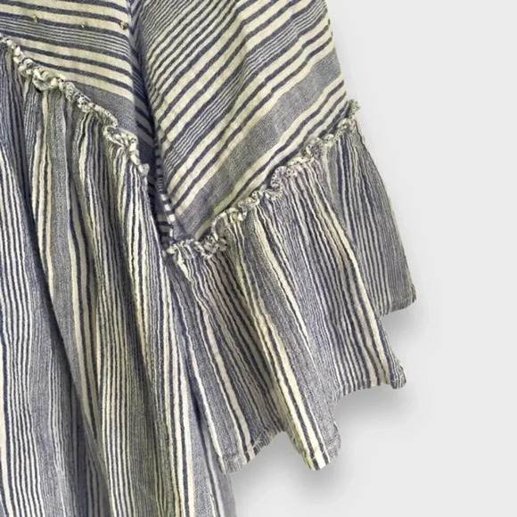 Cotton Rhinestone  Embellished Prairie Boho Blouse - Picture 2 of 6